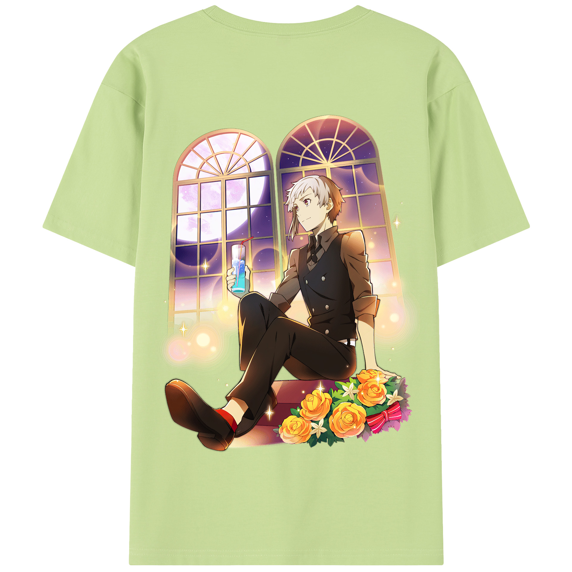 （画像用） 文豪ストレイドッグス Bungo Stray Dogs 綿100％半袖Tシャツ（背面プリント）